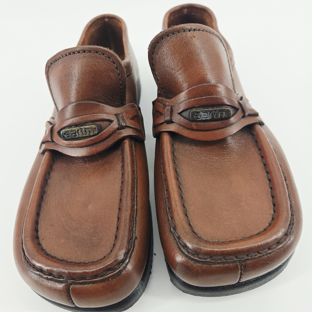 VINTAGE KALSO EARTH Shoes Loafers 8 womens  6.5 men Brown Leather Negative Heel - Picture 3 of 7